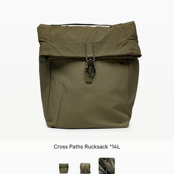 lululemon athletica Handbags - lululemon athletica Roll-Top Rucksack in Olive Green